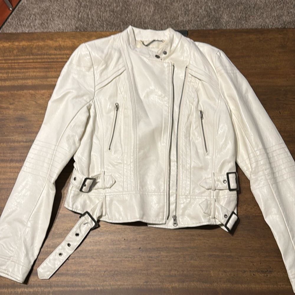White pleather jacket